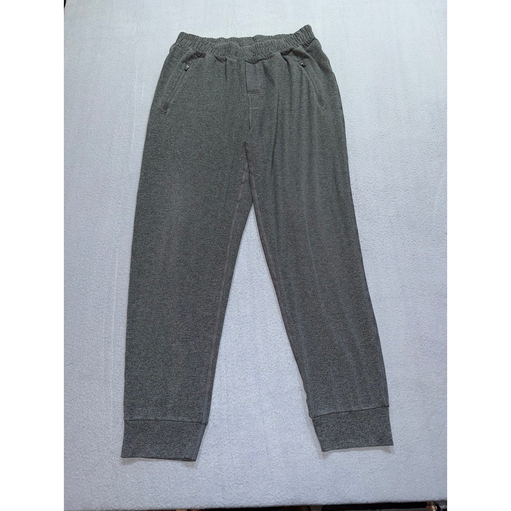 Vuori Ponto Performance Jogger Pants Mens Medium Gray Heather Zipper Pockets